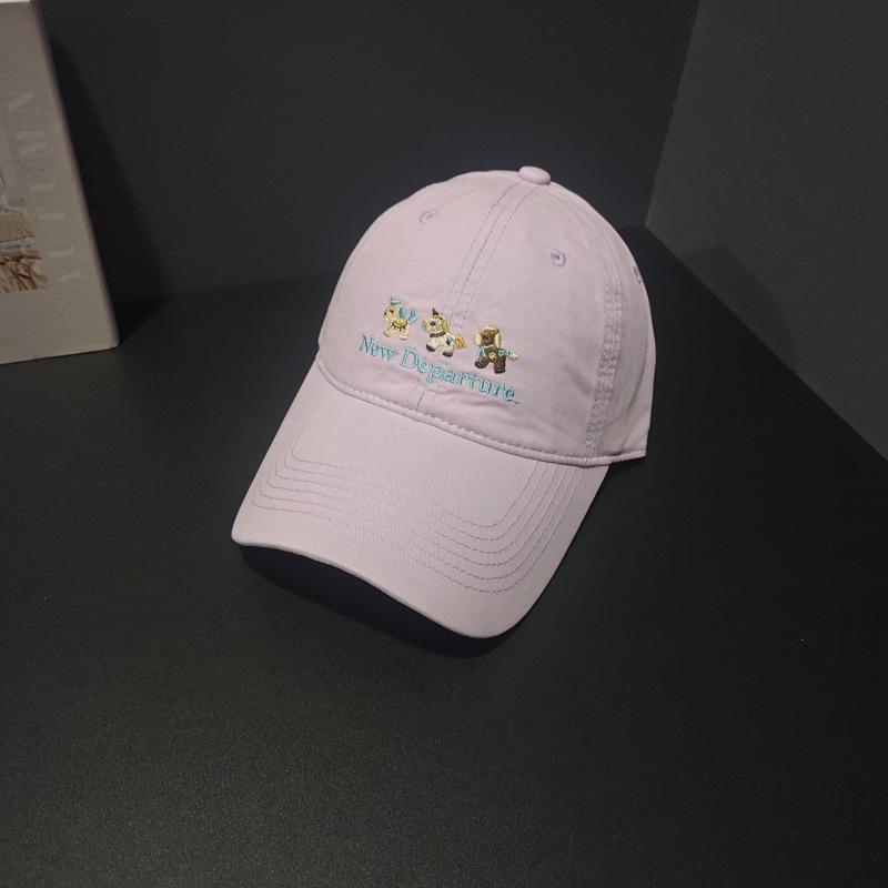 Dopamine cute pony embroidered baseball cap female spring summer big head circumference showing face small versatile cap student tide