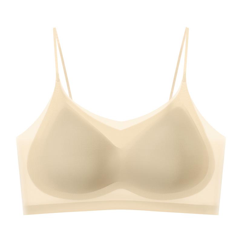 Ultra-Thin Seamless Ice Silk Women s Camisole: Breathable, Wire-Free, Minimizes Large Bust, Plus Size. 4XL телесный