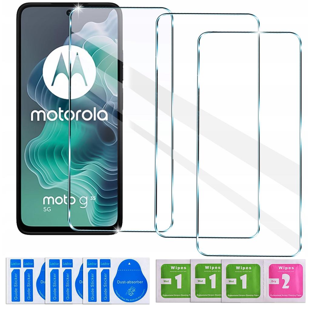 Set of 3 Tempered Glass for Motorola Moto G35 5G - Screen Protectors, Protective Glasses, 3 Pieces