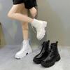 Fashion New Autumn Women Casual Platform Boots Lace Up Sneakers Plush Chunky Ankle Boots Outdoor High-top Sneakers Comfortable Zip Shoes