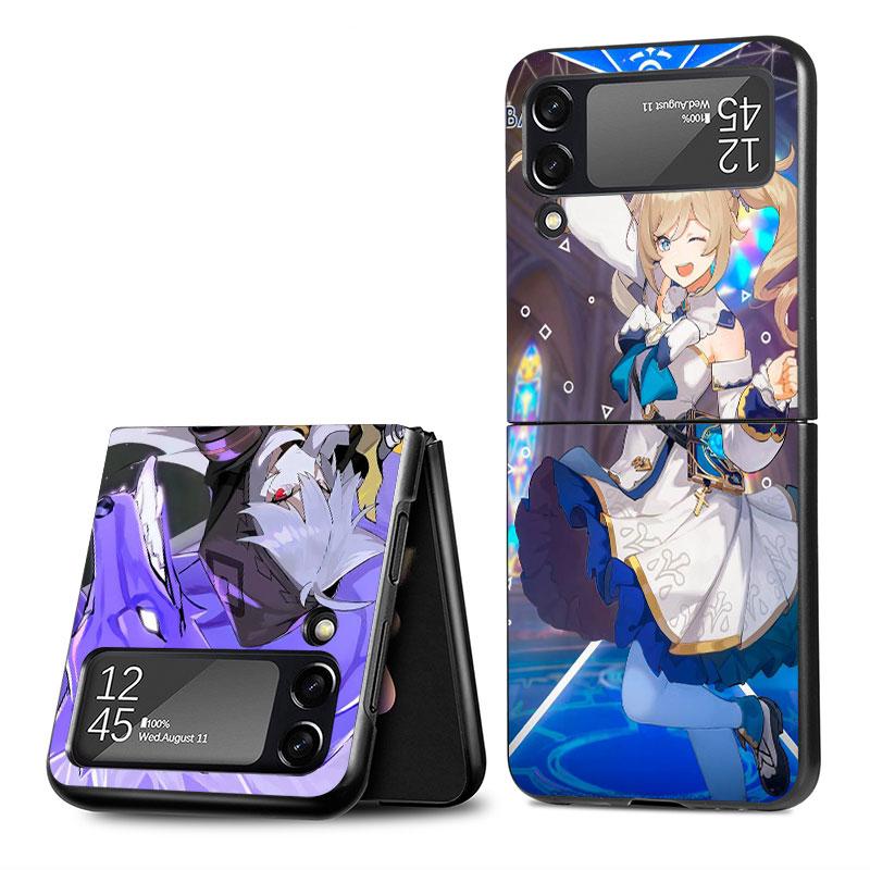 Genshin Impact Game Case für Samsung Galaxy Z Flip 4 Z Flip 3 5G ZFlip3 ZFlip Flip3 ZFlip4 zflip Schutztasche Schwarze Abdeckung