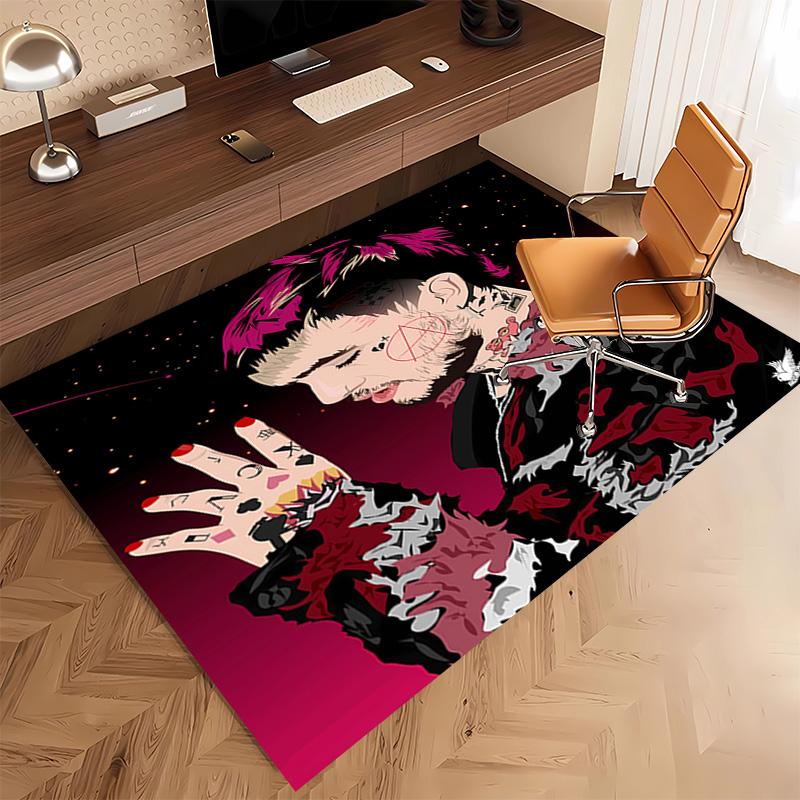 1 Stück Lil Peep Druck Teppich - Weich, Waschbar, Rutschfest, Innenmatte, Wohnzimmer, Home Office Dekorativer Teppich, Büro Dekorativ