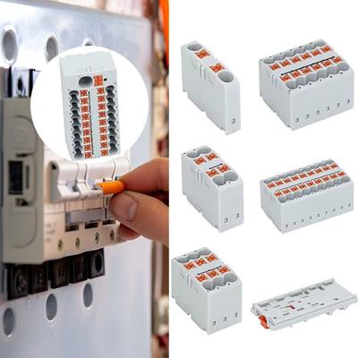 PTFIX 2.5mm² Push-in Electric Power Terminal Distribution Block  Mount On Din Rail