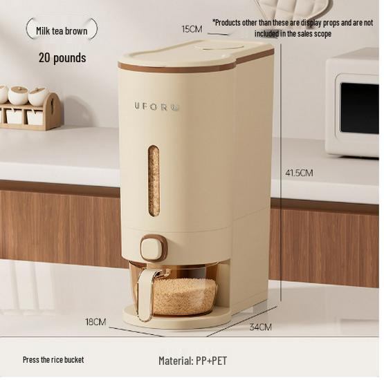 

Молочно-белый контейнер для хранения риса - Влаго- и насекомостойкий, пищевой герметичный контейнер для круп