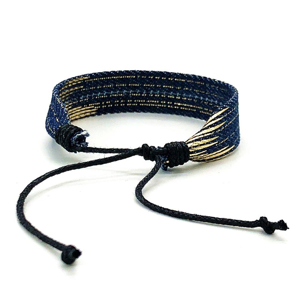 Stackable Denim Woven Bracelet Stretch Star Denim Woven Bracelet New Adjustable Webbing Bracelet
