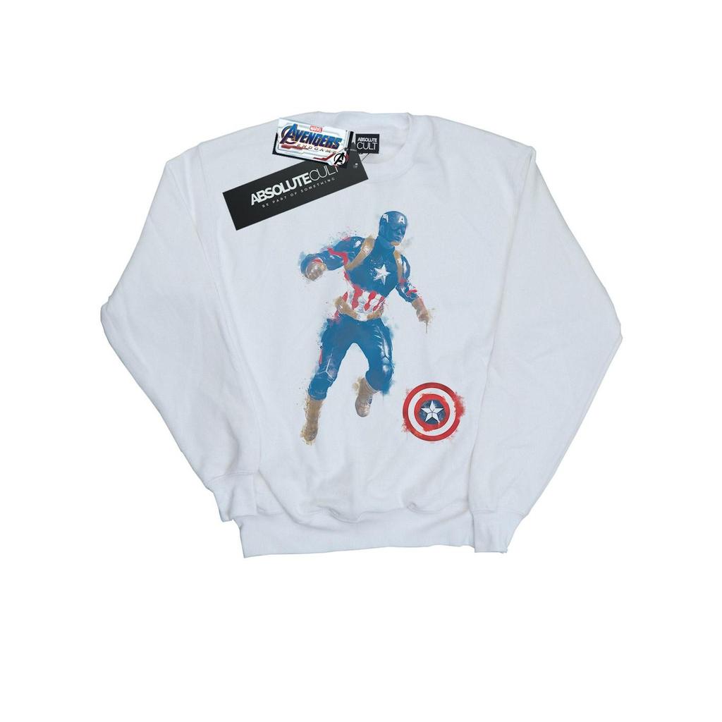 Marvel Mens Avengers Endgame Painted Captain America Sweatshirt