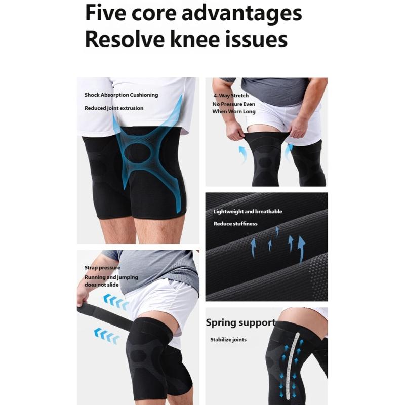 Knee Support Brace With Cushions Pad &Elasticity Straps Systems Ideal For Heavy Weight Users During Sports Activities