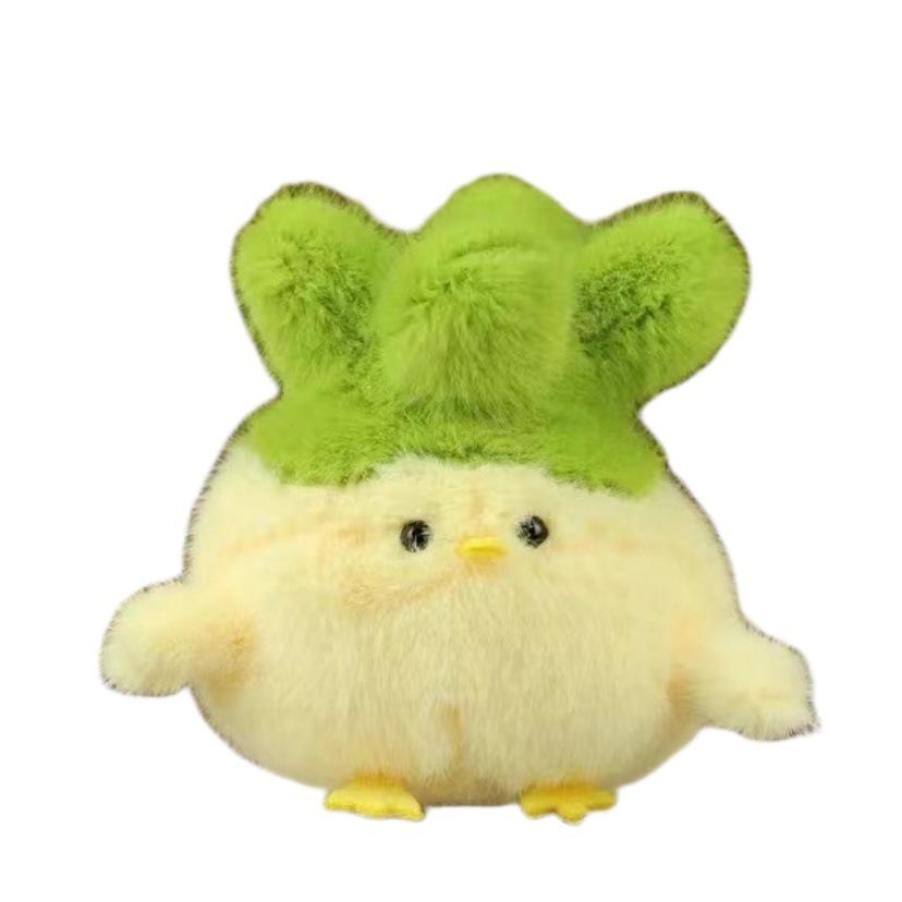 Doll Plush Toy Pendant White Vegetable Chicken Funny Doll Keychain Bag Pendant Cute