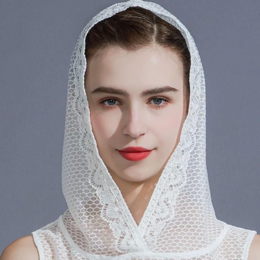 Gauzy Fake Lace Floral Collar With Cap Detachable False Collar Vest Mesh Base Layer Top  Winter