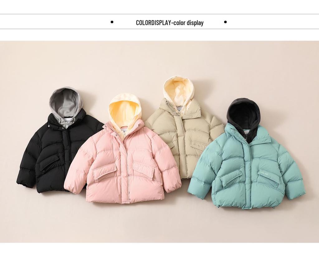 Mädchen Daunenjacke Winter 2025 Verdickt Kunst-Zweiteiler Oberbekleidung für kleine, mittlere und große Kinder