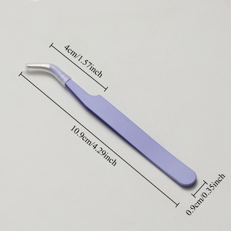 2pcs Stainless Steel Portable Anti-Static Tweezers Colored Tweezer Set Eyelash Extension Beauty Precision Makeup Repair Tools