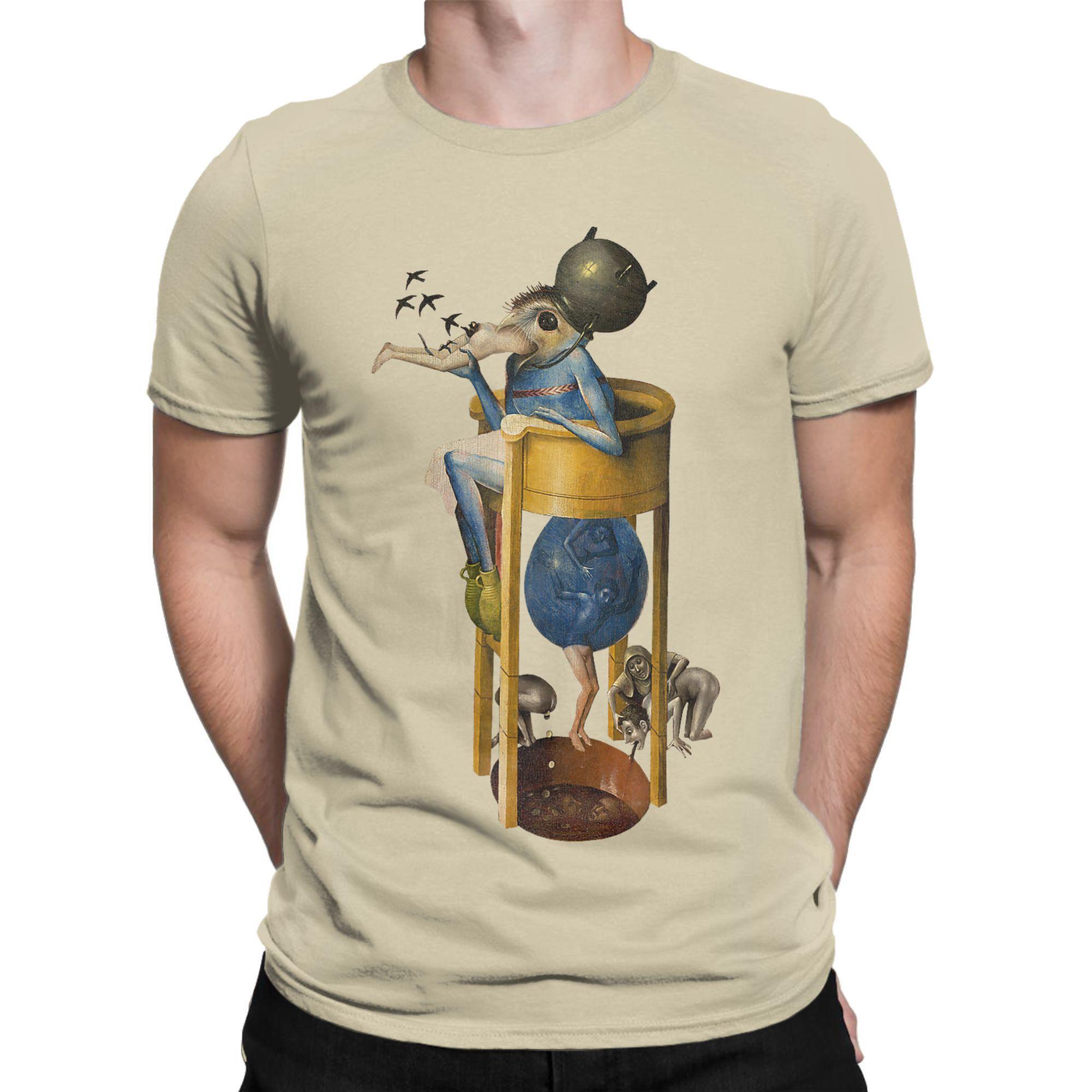 

Чоловічі футболки Hieronymus-Bosch Сад земних насолод Диявол 100% Бавовна Одяг Хіпстер Короткий рукав Футболка 2XL