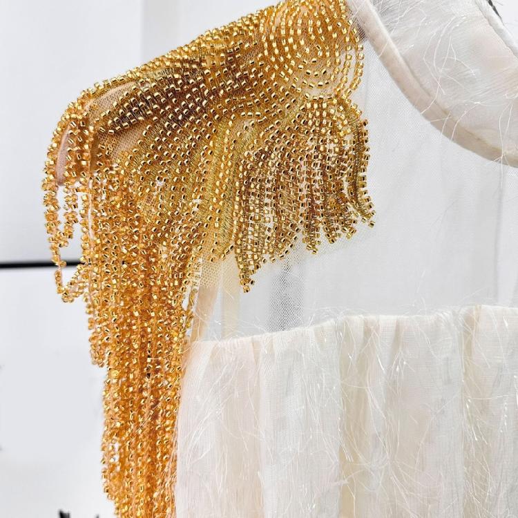 Pair Of Sequins Fringe Shoulder Patches For Party Attire Comfortable Long Wear Decorative Accent