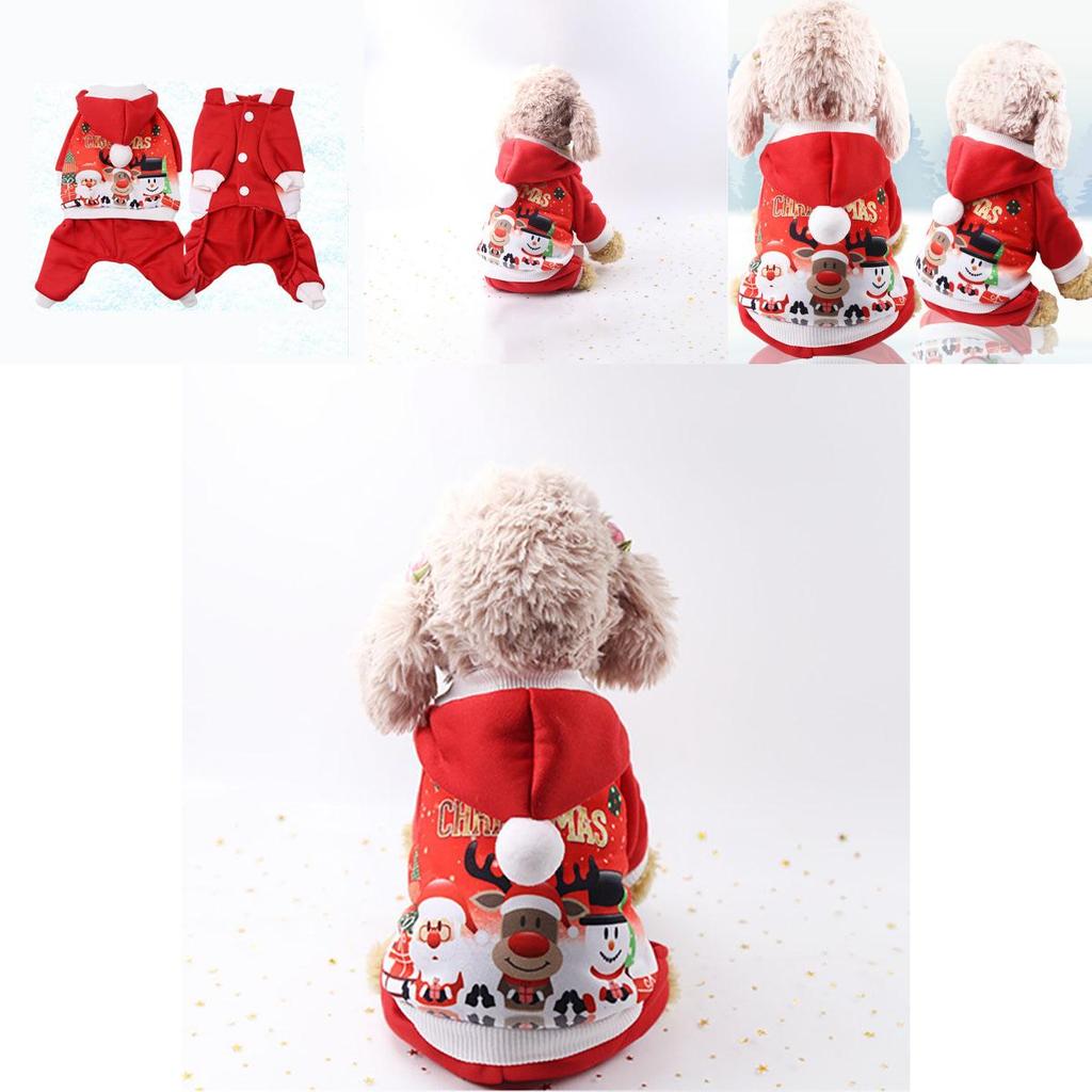 Luksusowa, ciepła kurtka dla psa lub kota z motywem Świętego Mikołaja i łosia na zimę