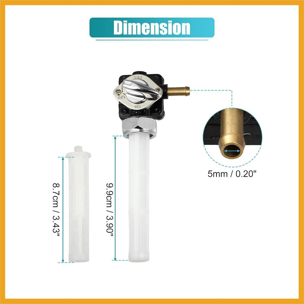 Motorcycle Fuel Valve Petcock with Male Thread 61338-94D for Harley FXST FLST FXD FLT 95-01 for 1340cc for Harley Vacuumed Petcock Valve Switch Gas