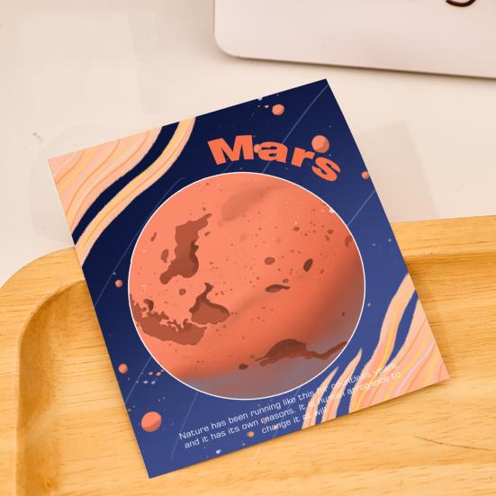 Planet-Themed Round Note Pads Creative Earth Moon Self-Adhesive Memo Pads for Students Practical Office School Supplies