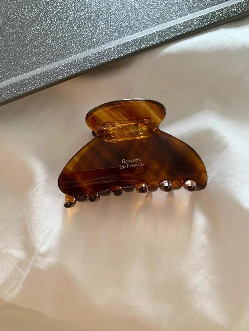 

Французская золотая этикетка Jelly Solid Color Medium Hair Clip - Acetic Acid Half-Claw Shark Clip
