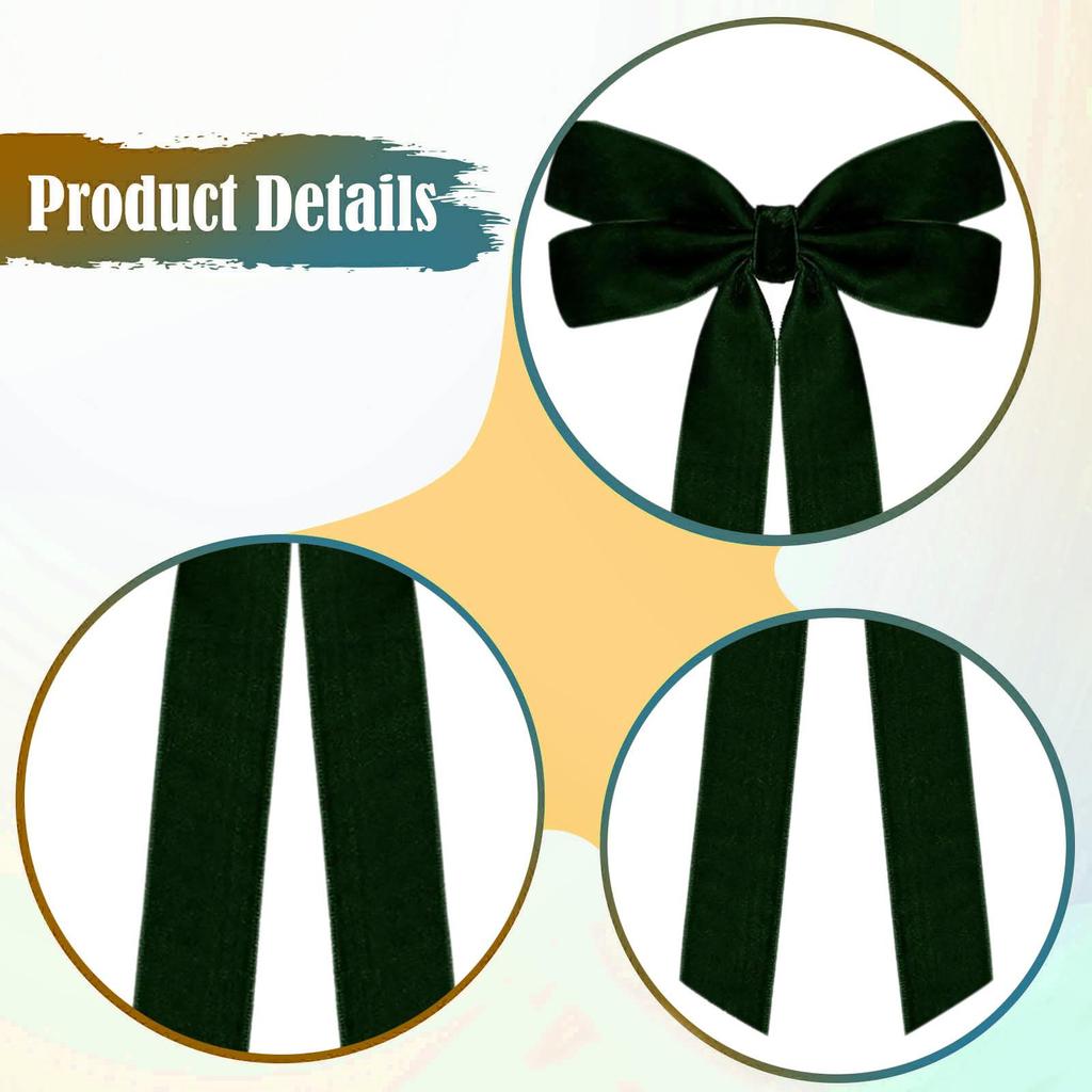 Velvet Christmas Bow Ornaments for Tree Wreath Gift Wrap Holiday Home Indoor Outdoor Decoration