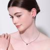 [Rosemont] Silver Black Heart Necklace Rc24B33J