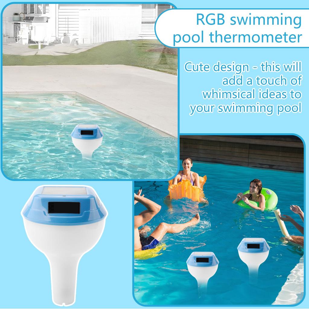 Floating Style Bath, Swimming Pool, Hydrotherapy Pool With RGB Ambient Light, Solar Electronic Digital Thermometers