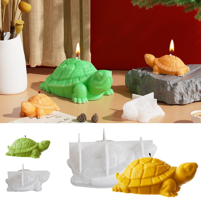 1Pc DIY Epoxy 3D Three-dimensional Turtle Size Wood Mold Aromatherapy Plaster Candle Ornament Silicone Ornament