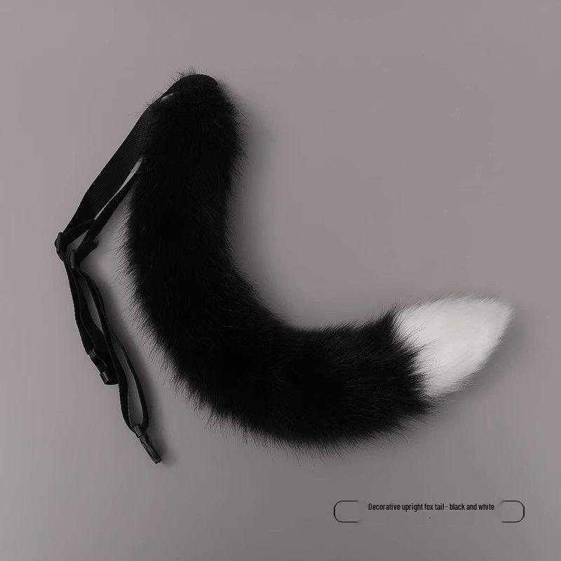 Handmade Cosplay Cat Tail & Cute Fox Accessory Set - Japanese Neko Musume Tie-up Prop