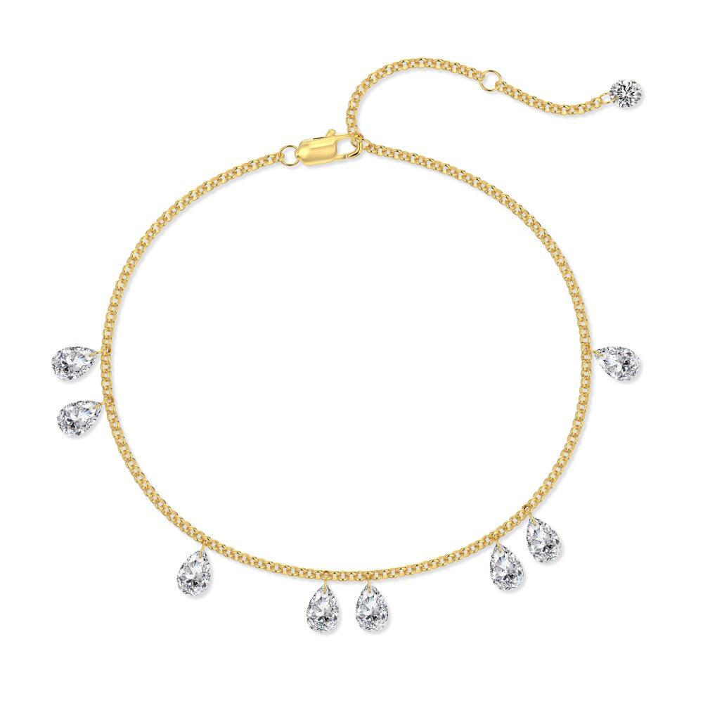 S925 Sterling Silver Women s Bracelet with Water Drop Pendant and Pearl Chain 925 Silver