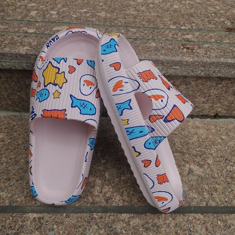 Men's new thick-soled slippers women's summer indoor pink bathroom couple cool slippers men's height increase