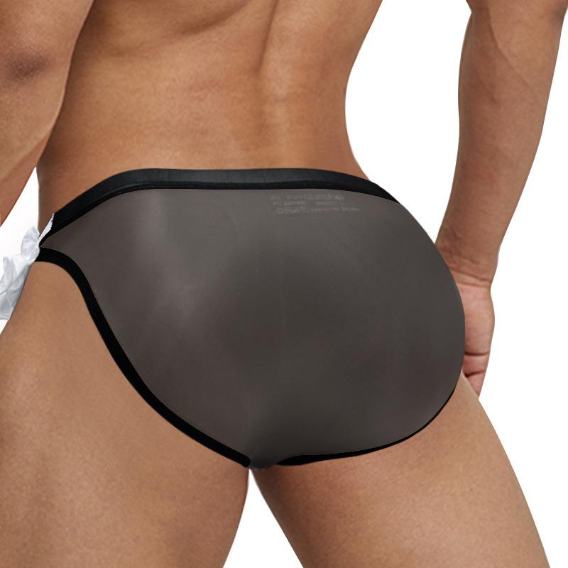 Σέξι ανδρικά εσώρουχα Hollow Bandage, Ice Silk Soft ανδρικά σλιπ με χαμηλή μέση, διαφανές εξαιρετικά λεπτό εσώρουχο Quick Dry U Convex σώβρακο