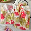 Elegant And Simple Natural Style Pajamas Women'S Autumn Flowers Long-Sleeved Fashion Loungewear Cloud Cotton Suit
