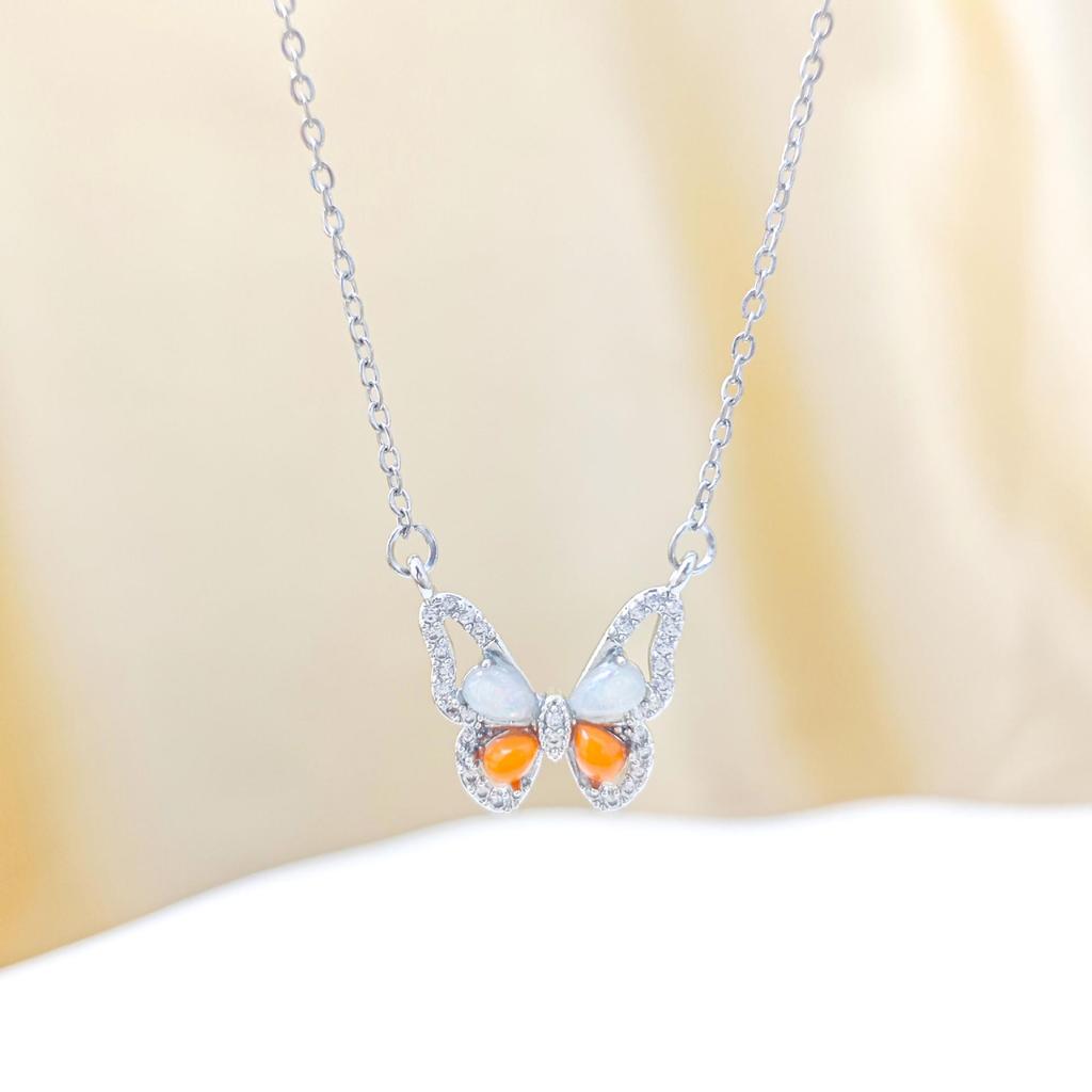 Colorful Butterfly Necklace - Elegant Clavicle Chain Jewelry with High-End Design
