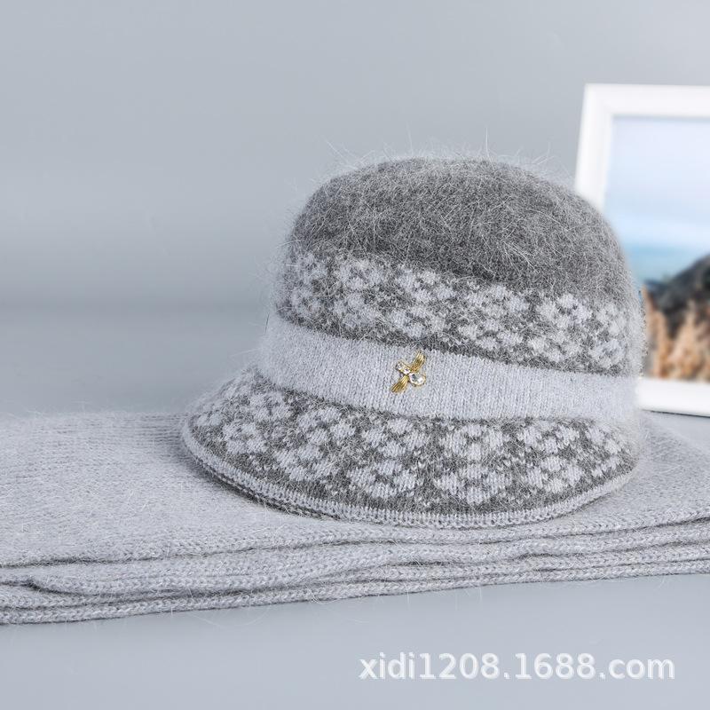 Hat Granny Sky Plush Rabbit Wool Hat Old Lady Mom Knitted Warm Fashion Hat