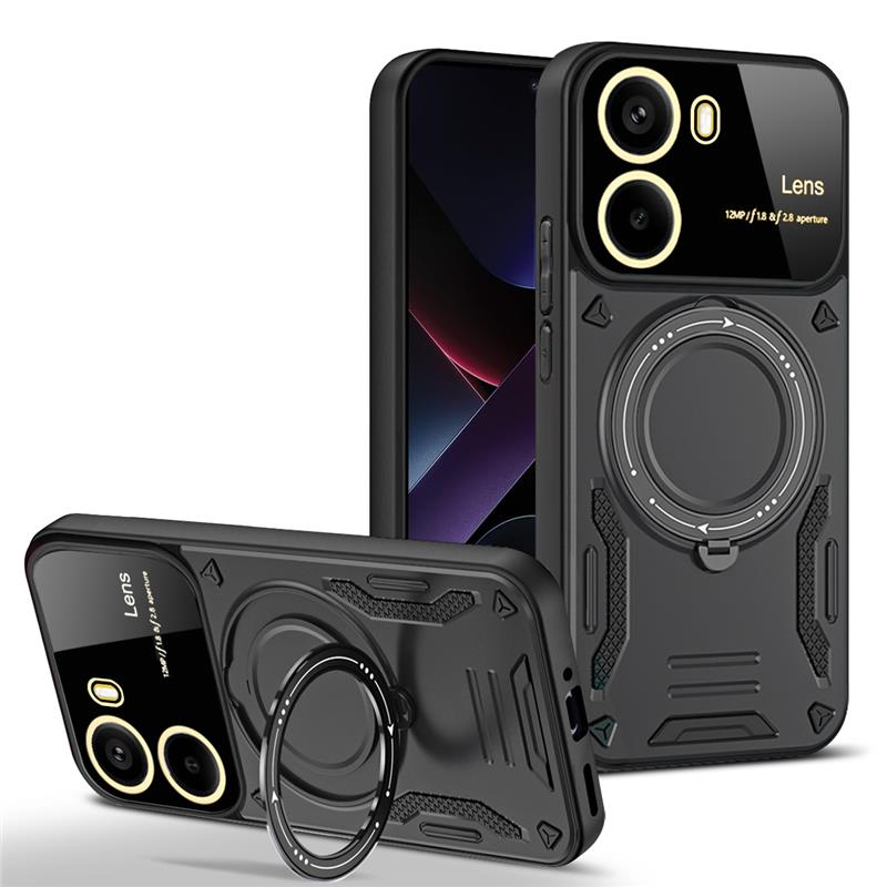 Luxury Armor Magsafe Wireless Charging Case For Xiaomi Redmi Note 13 14 Pro Plus 5G Note 14S 13 4G Magnetic Bracket Bumper Cover