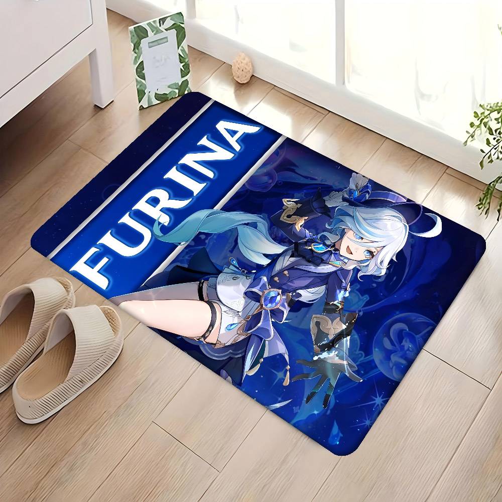 Furina Genshin Impact Entrance Door Mat Washable Non-Slip Living Room Sofa Chairs Area Mat Kitchen Welcome Doormat