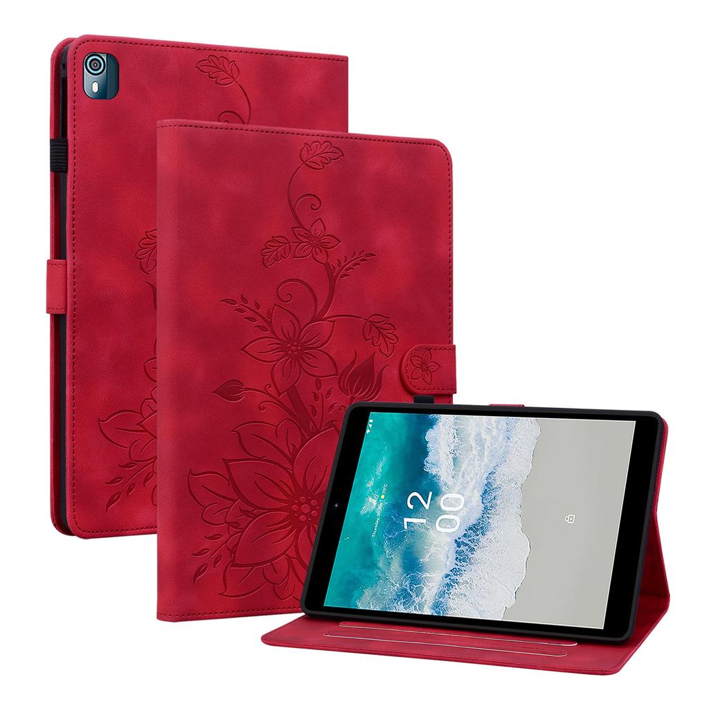 Per Nokia T10 Custodia per Tablet in Pelle PU con Squisito Design Floreale Goffrato