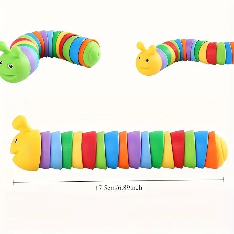 Interaktív mozgó hernyó macskajáték - Nincs szükség elemekre, Biztonságos műanyag, Véletlenszerű színek beltéri/kültéri játékhoz