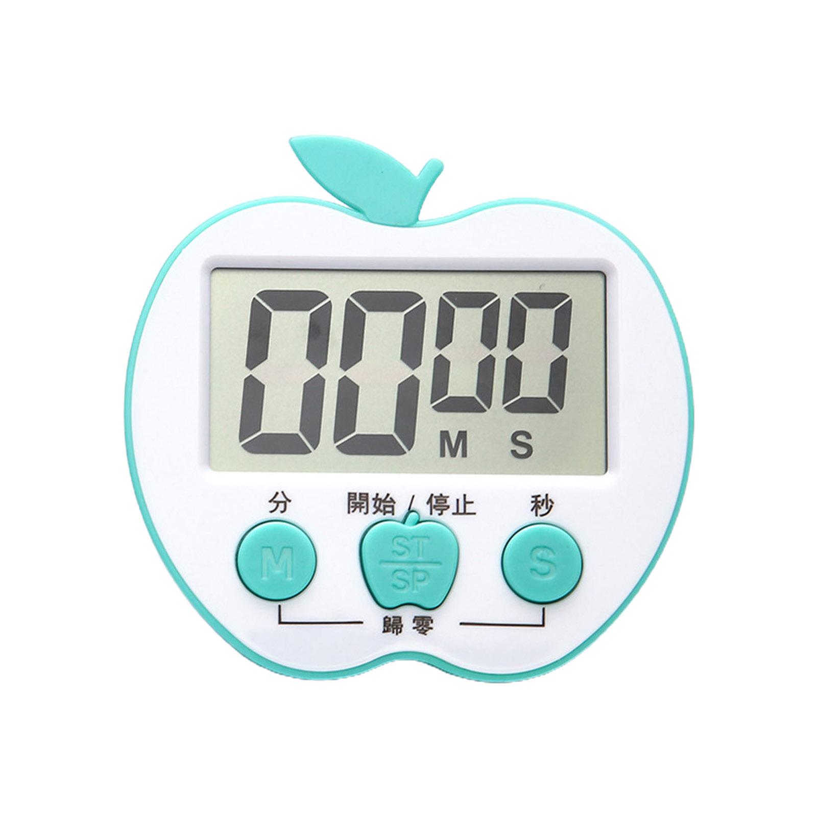 Plastic Digital Timers Teacher Small Timers Magnetic Back Alarm Count Up Countdown Apples Shaped for Classroom Homework 1 зелёный