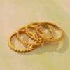 Qiong Yao 18K Gold Textured Ring: Stylish 3D Gear Design, Trendy European & American Style