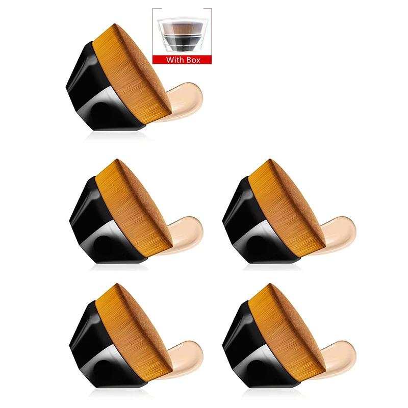 1/6pcs Hexagonal Makeup Brush, Flawless Foundation Make-Up Brush, Suitable For Liquid Makeup Brush Set, Women'S Soft Cosmetics