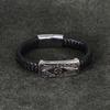 Fashion Titanium Steel Leather Rope Bracelet Men's, Stainless Steel Woven Bracelet Hand Fashion Daily Jewelry Gift Accessories