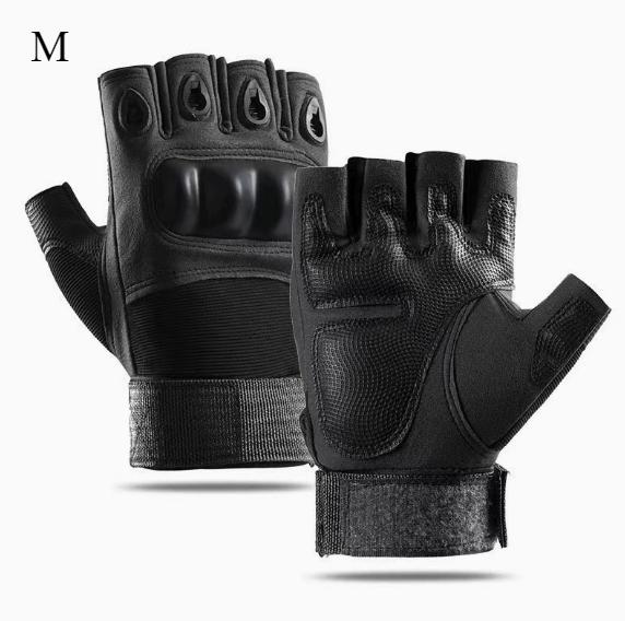 Hard Knuckle Fingerless Gloves - Outdoor Paintball Airsoft Hunting Combat Riding Hiking Half Finger Gloves