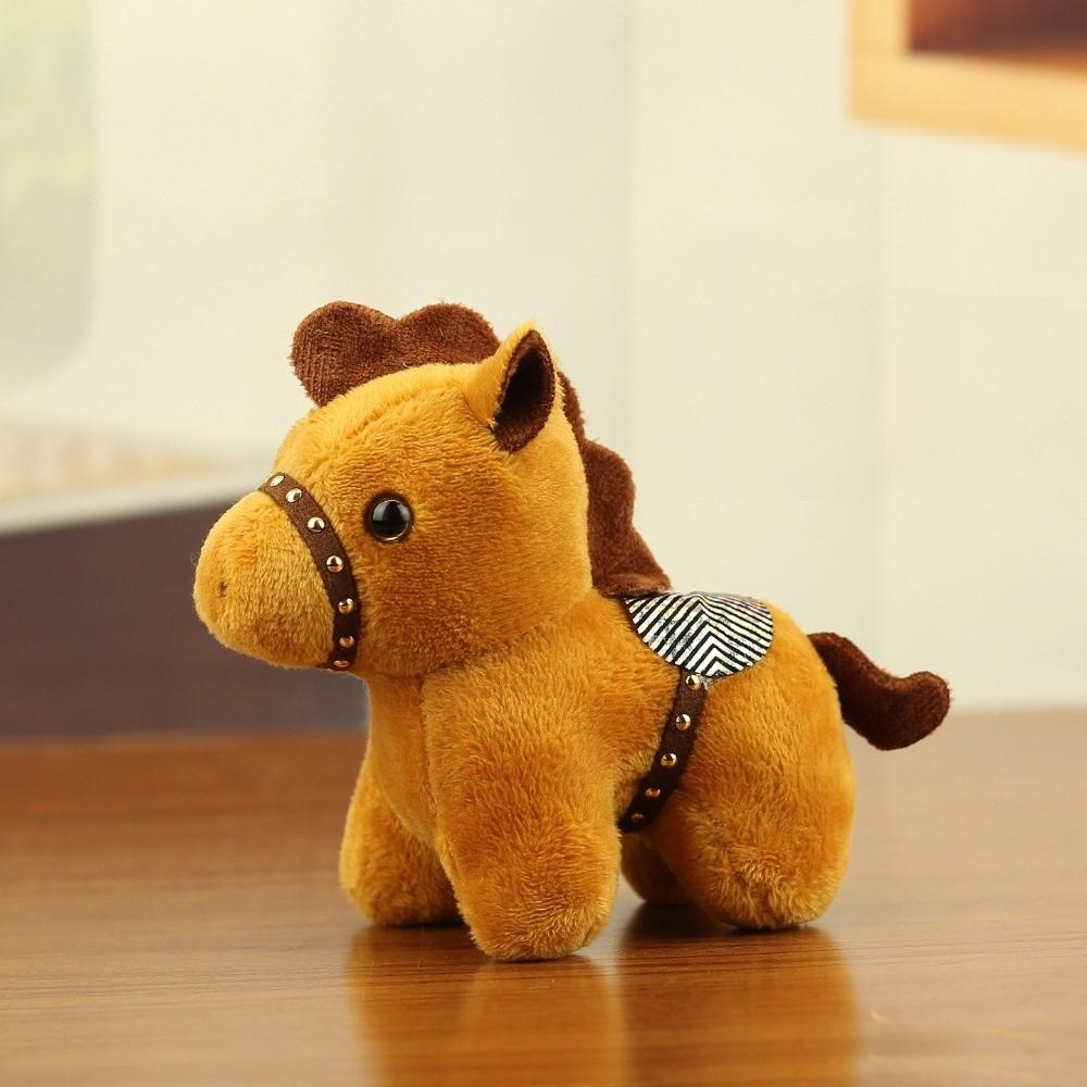 Cartoon Pony Pendant Mascot Doll Chinese Style Stuffed Animal Keyring Fluffy Backpack Pendant Zodiac Pony Figurine