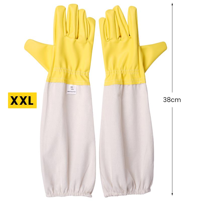 1 Pair Beekeeping Professional Gloves Anti-sting Anti-bee Breathable Canvas Sheepskin Gloves Apiculture Protect Beekeeping Tools