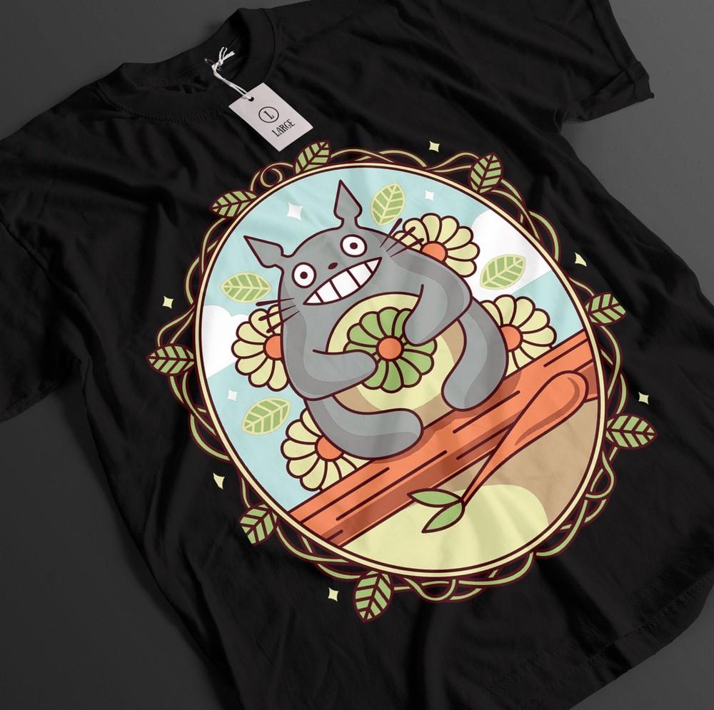 

Мой сосед Тоторо Футболка Студия Ghibli Футболка Сацуки Футболка Аниме Унисекс Футболка XL