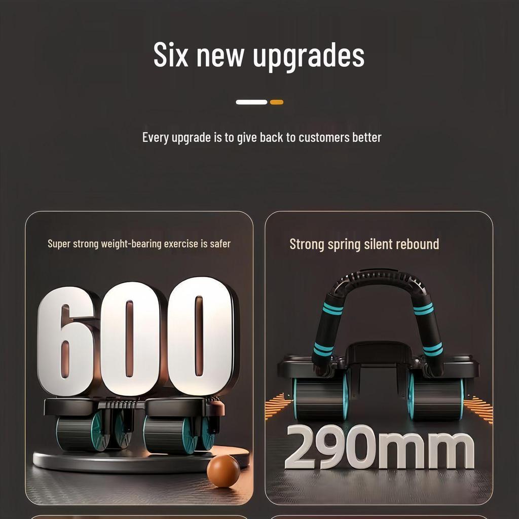 Changfeng 2025 Four-Wheel Ab Wheel with Elbow Support - Automatic Rebound Sit-up Fitness Machine