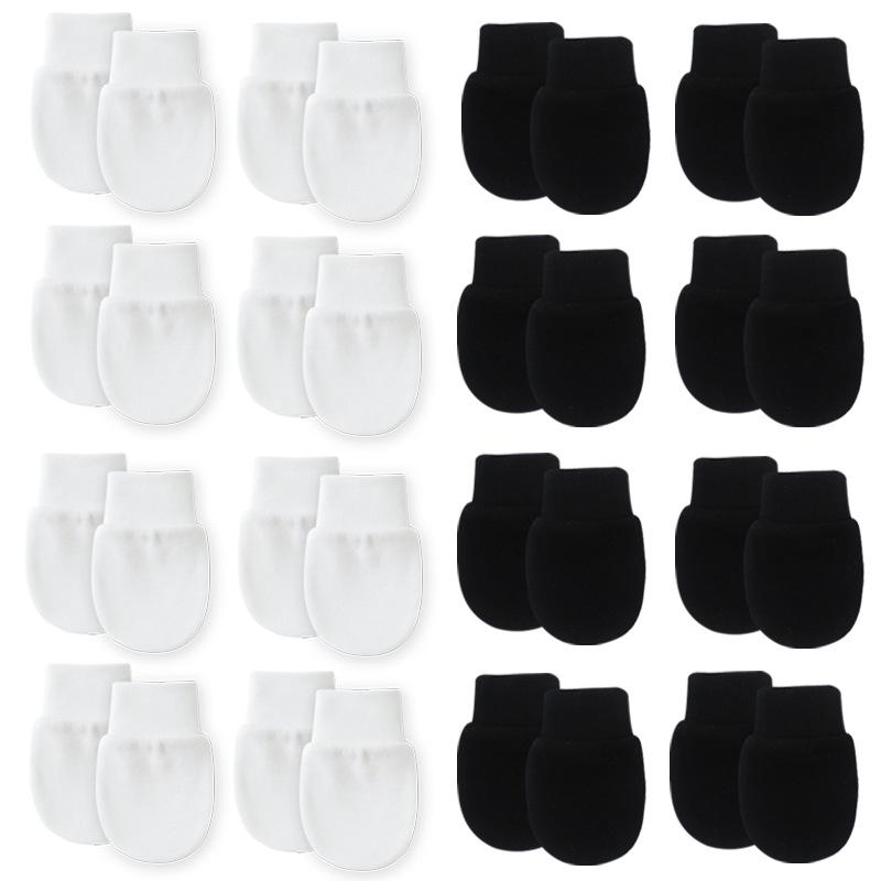 Newborn Baby Solid Color Anti-Scratch Gloves Set for All Seasons (0-3 Months) - Europe & US