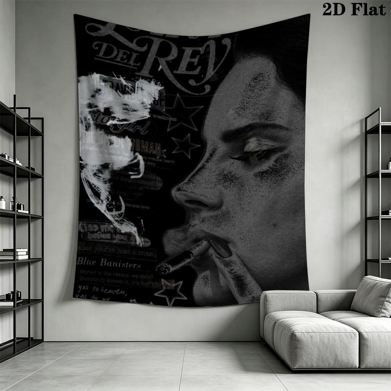 Lana Del Rey Wall Tapestry Aesthetic Wall Hanging Printed Fabric Blanket Decorative Tapestries for Bedroom Living Room Home Decor