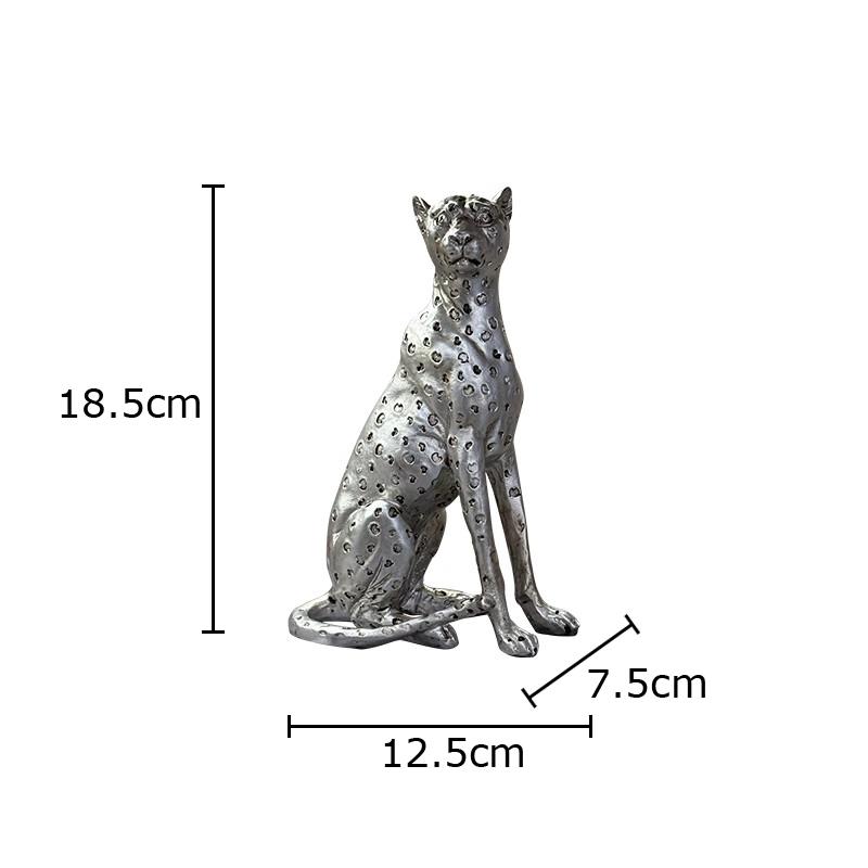 

Creative Silver Cheetah Sculpture Desk Decoration Modern Crafts Simulated Cheetah Ornaments Modern Home Decoration Accessories