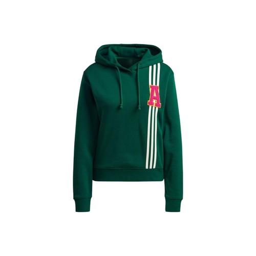 adidas Stripe Letter Print Colorblock Sports Sweatshirt for Women, Dark Green XS темно-зеленого
