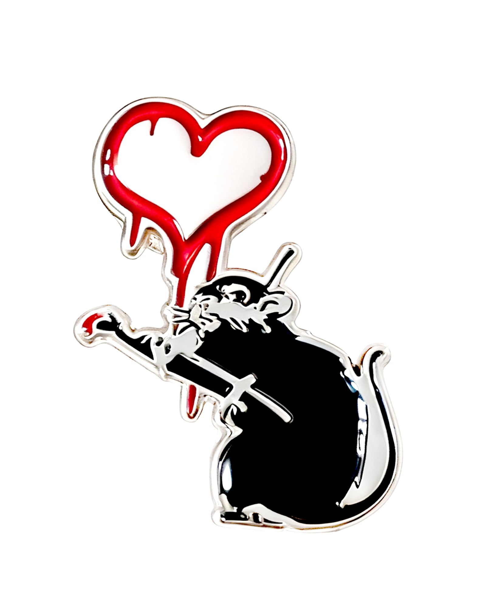 

Значок Banksy «Сердце и Мышь», Значок «Коммуникатор», Брошь из сплава, Аксессуар для костюма, Подарок для мальчиков и девочек, Унисекс, С застежкой-молнией